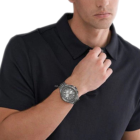 Michael Kors Lennox Chronograph Quartz Grey Dial Grey Steel Strap Watch For Men - MK9102 Buy Now By Michael Kors