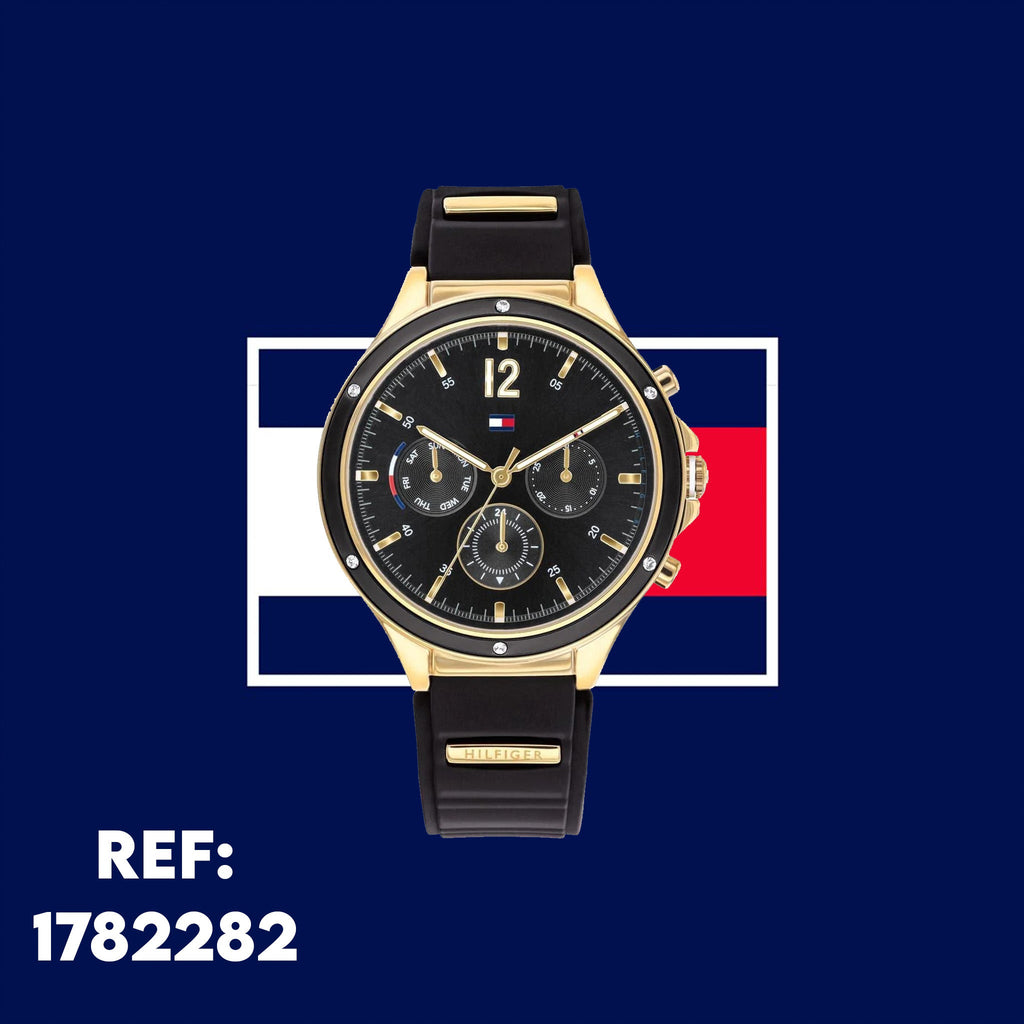 Tommy Hilfiger Eve Chronograph Quartz Black Dial Black Silicone Strap Watch For Women - 1782282 Buy Now By Tommy Hilfiger
