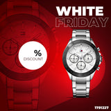 Tommy Hilfiger Hudson Chronograph White Dial Silver Steel Strap Watch For Men - 1791227 Buy Now By Tommy Hilfiger