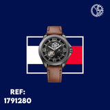 Tommy Hilfiger Bruce Automatic Black Dial Brown Leather Strap Watch for Men - 1791280 Buy Now By Tommy Hilfiger