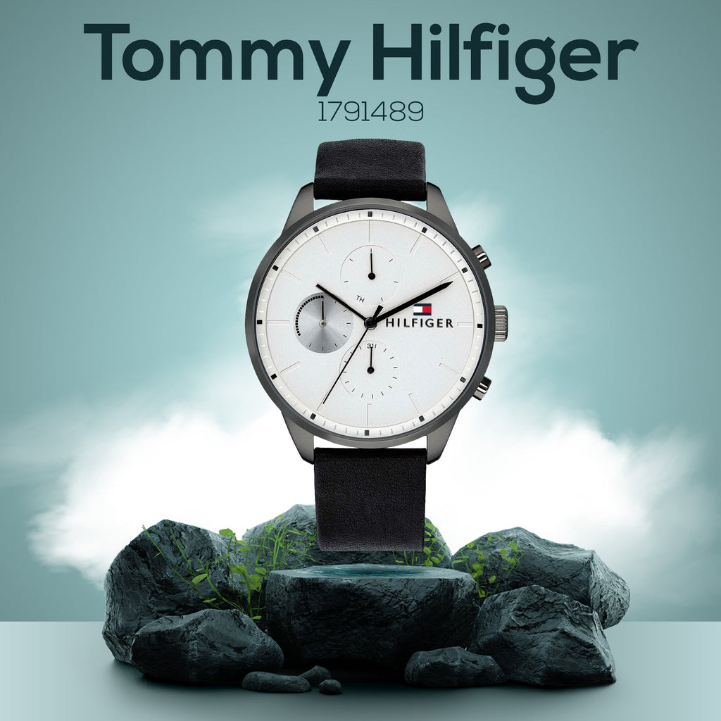 Tommy Hilfiger Lexor Silver Dial Black Leather Strap Watch For Men - 1791489 Buy Now By Tommy Hilfiger