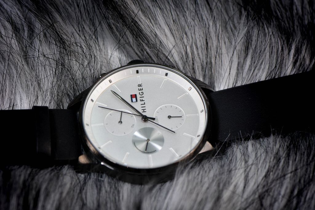 Tommy Hilfiger Lexor Silver Dial Black Leather Strap Watch For Men - 1791489 Buy Now By Tommy Hilfiger