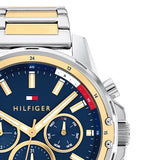 Tommy Hilfiger Mason Chronograph Blue Dial Two Tone Steel Strap Watch For Men - 1791937 Buy Now By Tommy Hilfiger