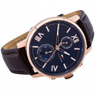 Tommy Hilfiger Aiden Quartz Blue Dial Brown Leather Strap Watch for Men - 1791308 Buy Now By Tommy Hilfiger