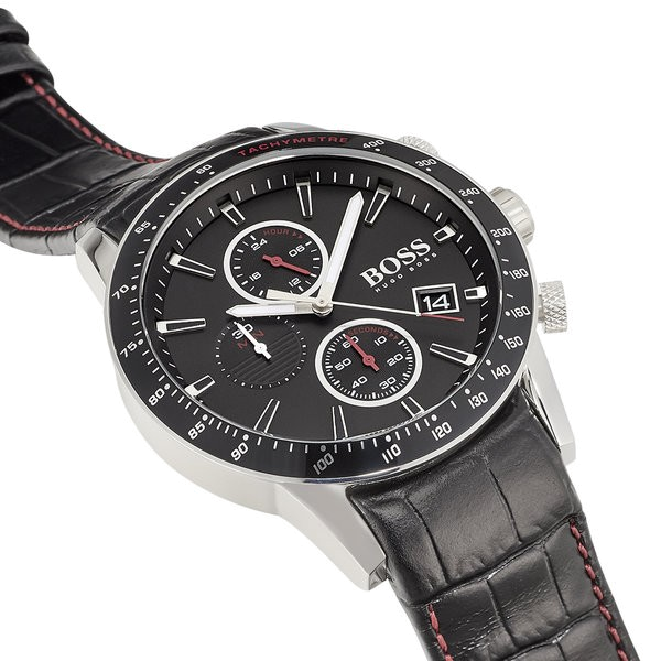 Hugo Boss Rafale Chronograph Black Dial Black Leather Strap Watch For Men - 1513390 Buy Now By Hugo Boss
