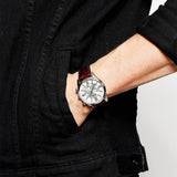 Hugo Boss Ikon White Dial Brown Leather Strap Watch for Men - 1513175 Buy Now By Hugo Boss