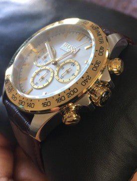 Hugo Boss Ikon White Dial Brown Leather Strap Watch for Men - 1513174 Buy Now By Hugo Boss