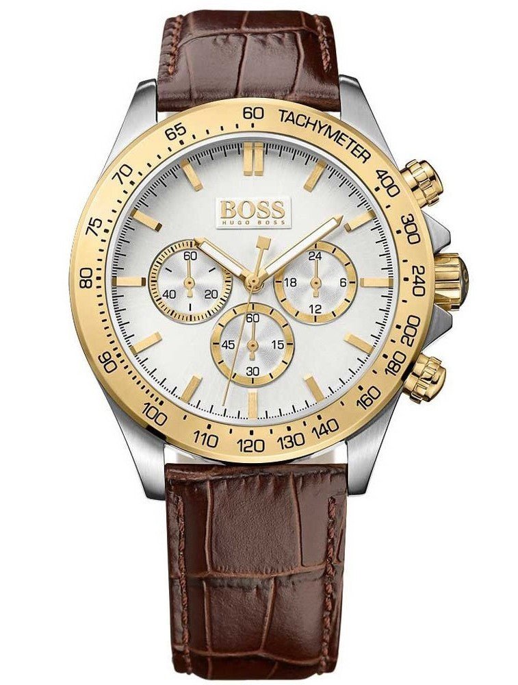 Hugo Boss Ikon White Dial Brown Leather Strap Watch for Men - 1513174 Buy Now By Hugo Boss