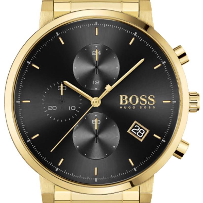 Hugo Boss Integrity Chronograph Grey Dial Gold Steel Strap Watch for Men - 1513781 Buy Now By Hugo Boss