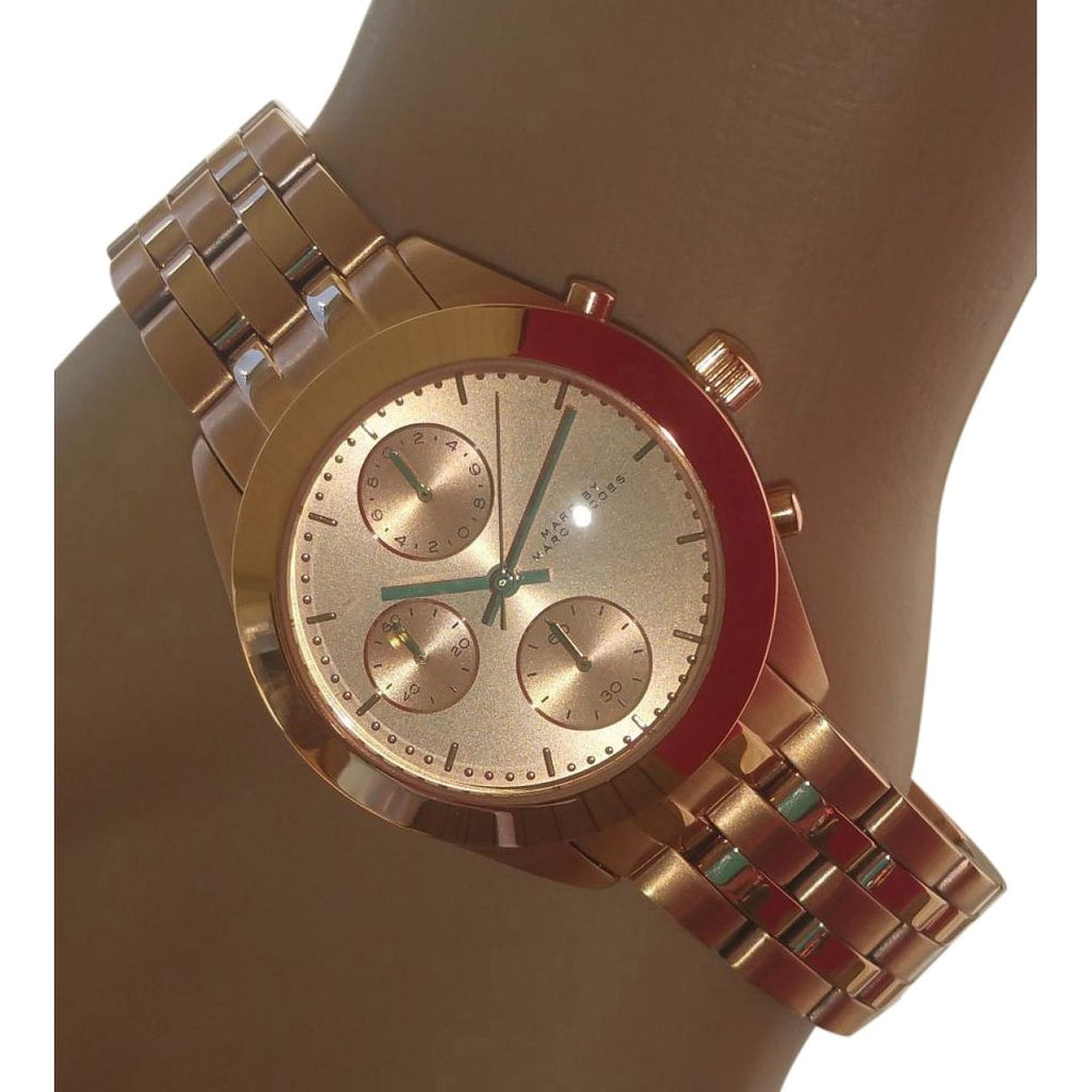 Marc Jacobs Peeker Chronograph Rose Gold Dial Rose Gold Steel Strap Watch for Women - MBM3394 Buy Now By Marc Jacobs