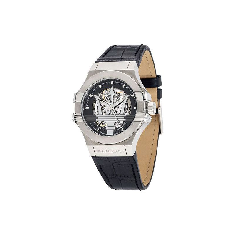 Maserati Potenza Automatic Black Dial Black Leather Strap Watch For Men - R8821108001 Buy Now By Maserati