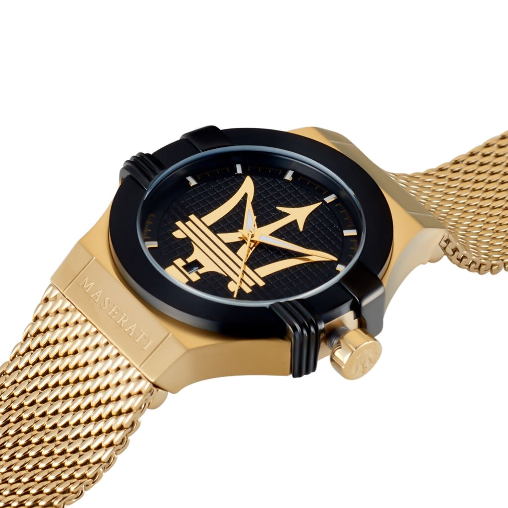 Maserati Potenza Quartz Black Dial Gold Mesh Bracelet Watch For Men - R8853108006 Buy Now By Maserati