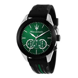 Maserati Traguardo Chronograph Green Dial Black Silicone Strap Watch For Men - R8871612043 Buy Now By Maserati