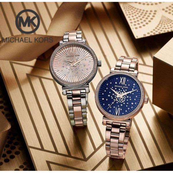 Michael Kors Sofie Analog Quartz Blue Dial Rose Gold Steel Strap Watch For Women - MK3971 Buy Now By Michael Kors