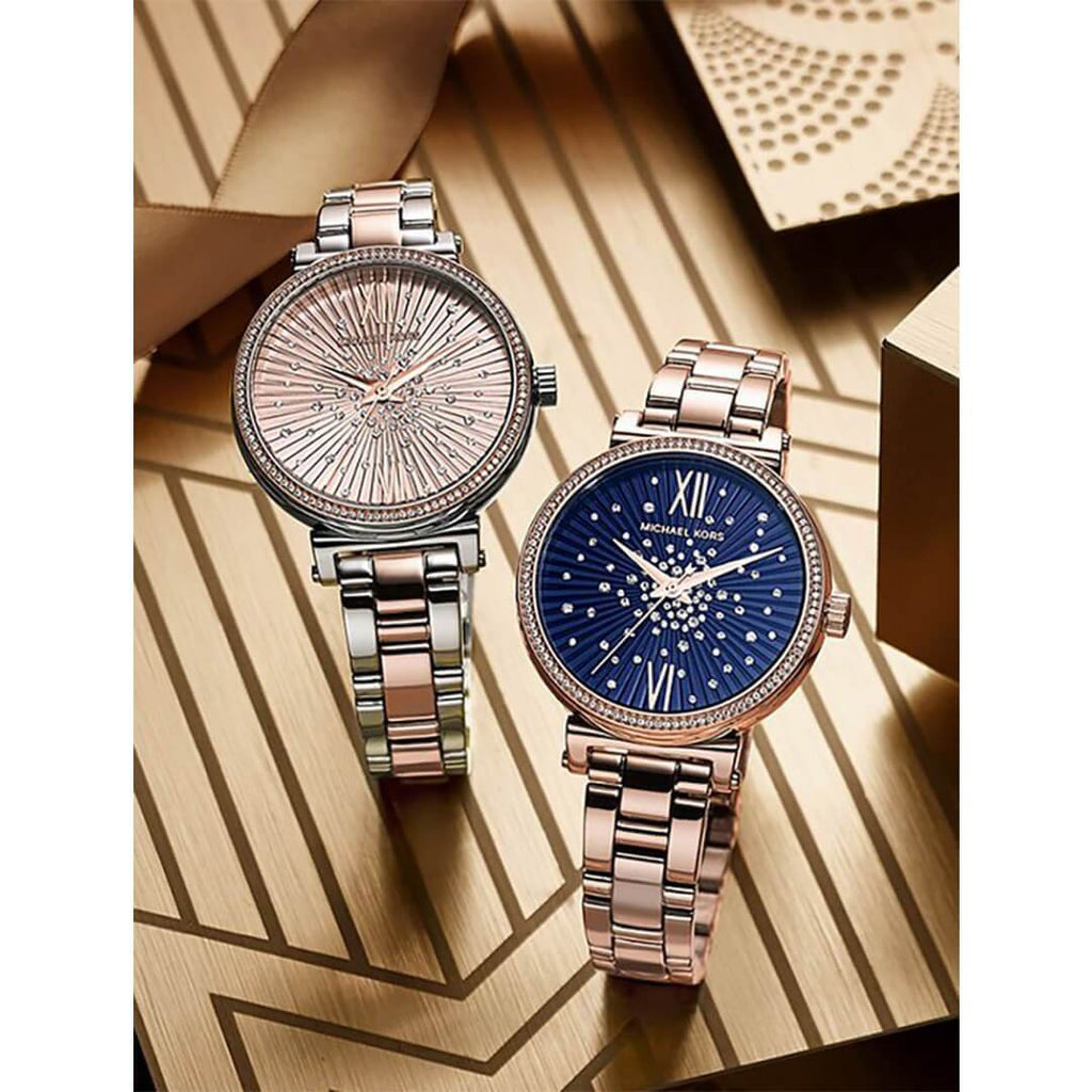Michael Kors Sofie Quartz Rose Gold Dial Two Tone Steel Strap Watch For Women - MK3972 Buy Now By Michael Kors