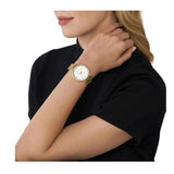 Michael Kors Pyper Three Hand White Dial Gold Steel Strap Watch For Women - MK4666 Buy Now By Michael Kors