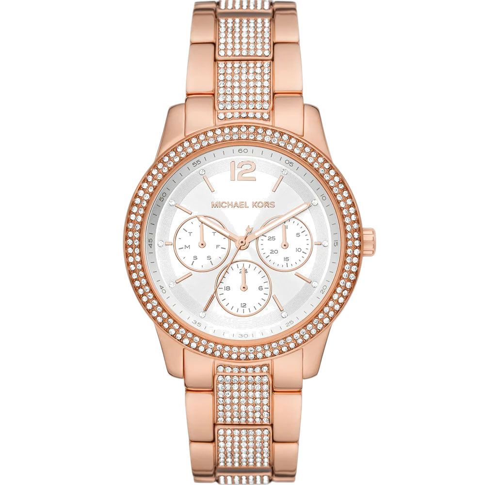 Michael Kors Tibby Chronograph White Dial Rose Gold Steel Strap Watch For Men - MK7293 Buy Now By Michael Kors