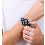 Armani Exchange Cayde Chronograph Blue Dial Blue Leather Strap Watch for Men - AX2746 Buy Now By Armani Exchange