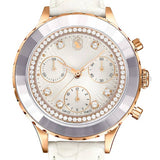 Swarovski Octea Chrono Crystals White Dial White Leather Strap Watch for Women - 5671150 Buy Now By Swarovski