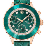 Swarovski Octea Chrono Green Dial Green Leather Strap Watch for Women - 5672931 Buy Now By Swarovski