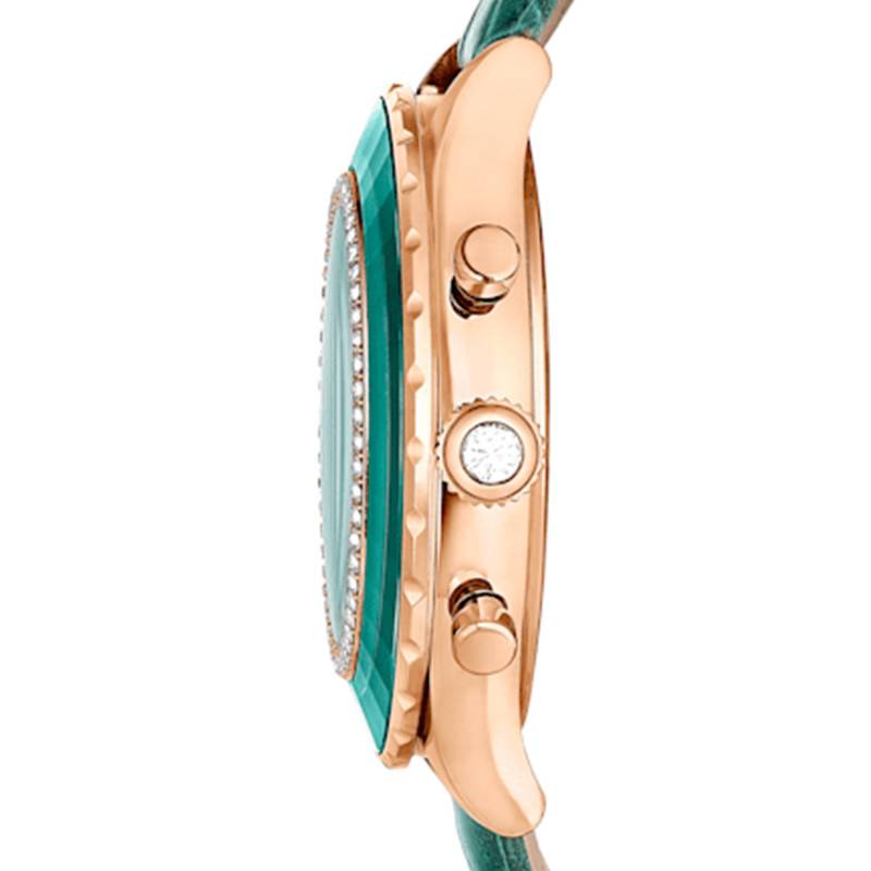 Swarovski Octea Chrono Green Dial Green Leather Strap Watch for Women - 5672931 Buy Now By Swarovski