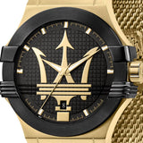 Maserati Potenza Quartz Black Dial Gold Mesh Bracelet Watch For Men - R8853108006 Buy Now By Maserati