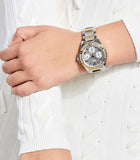 Guess Frontier Chronograph Crystals Gold Dial Two Tone Steel Strap Watch For Women - W1156L5 Buy Now By Guess