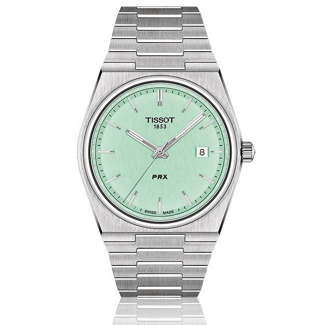 Tissot PRX Quartz Light Green Dial Silver Steel Strap Watch for Men - T137.410.11.091.01 Buy Now By Tissot