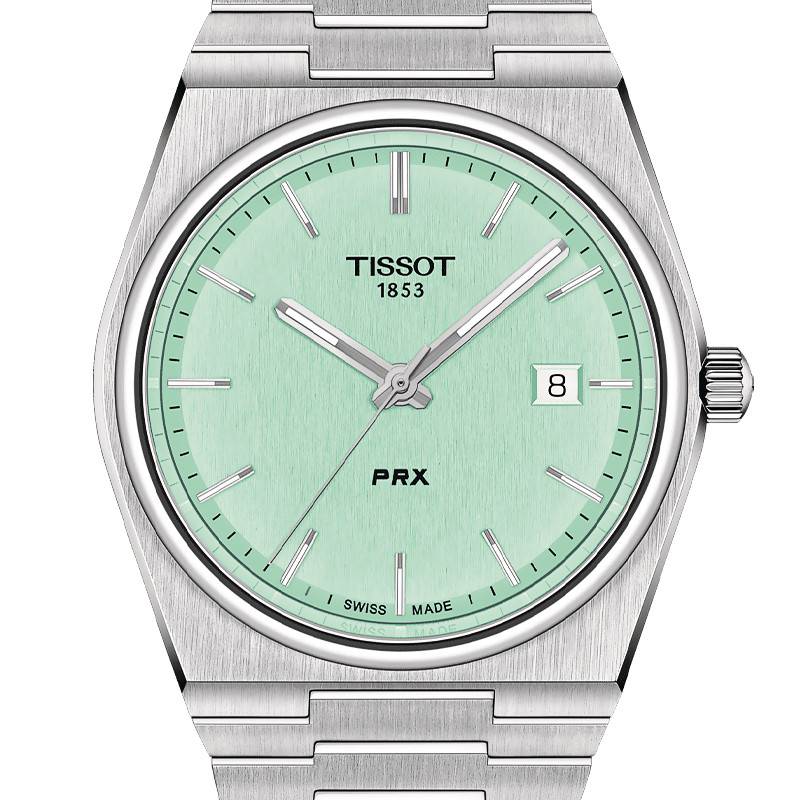 Tissot PRX Quartz Light Green Dial Silver Steel Strap Watch for Men - T137.410.11.091.01 Buy Now By Tissot