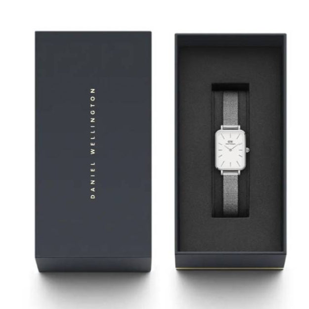Daniel Wellington Quadro Unitone Silver Dial Silver Mesh Strap Watch For Women - DW00100486 Buy Now By Daniel Wellington