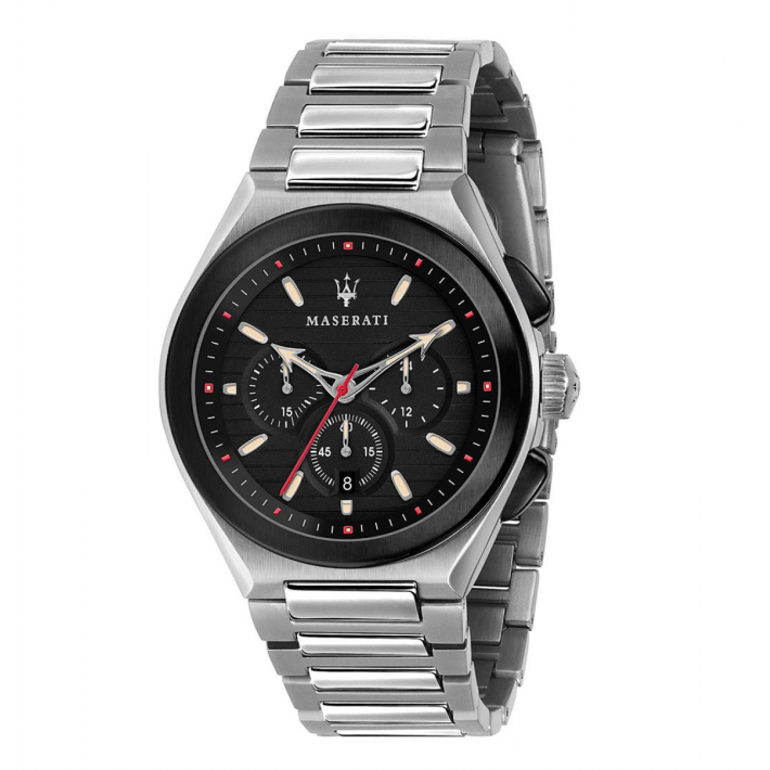 Maserati Triconic Chronograph Black Dial Silver Steel Strap Watch For Men - R8873639002 Buy Now By Maserati