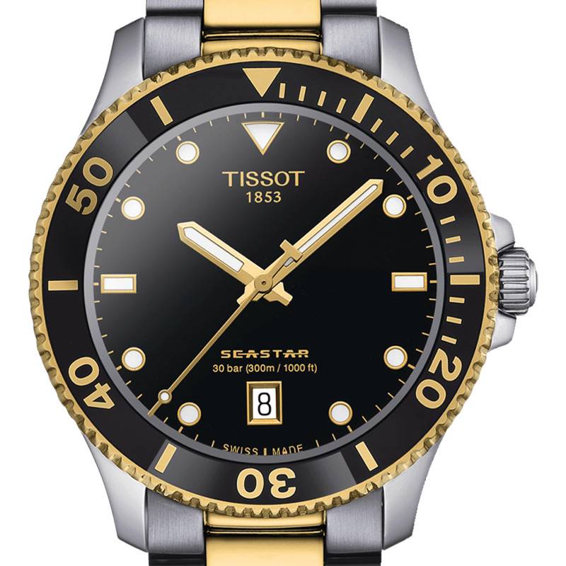 Tissot Seastar 1000 Black Dial Two Tone Steel Strap Watch For Men - T120.410.22.051.00 Buy Now By Tissot