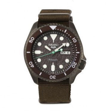 Seiko 5 Sport Automatic Brown Dial Brown Nylon Strap Watch For Men - SRPD85K1 Buy Now By Seiko