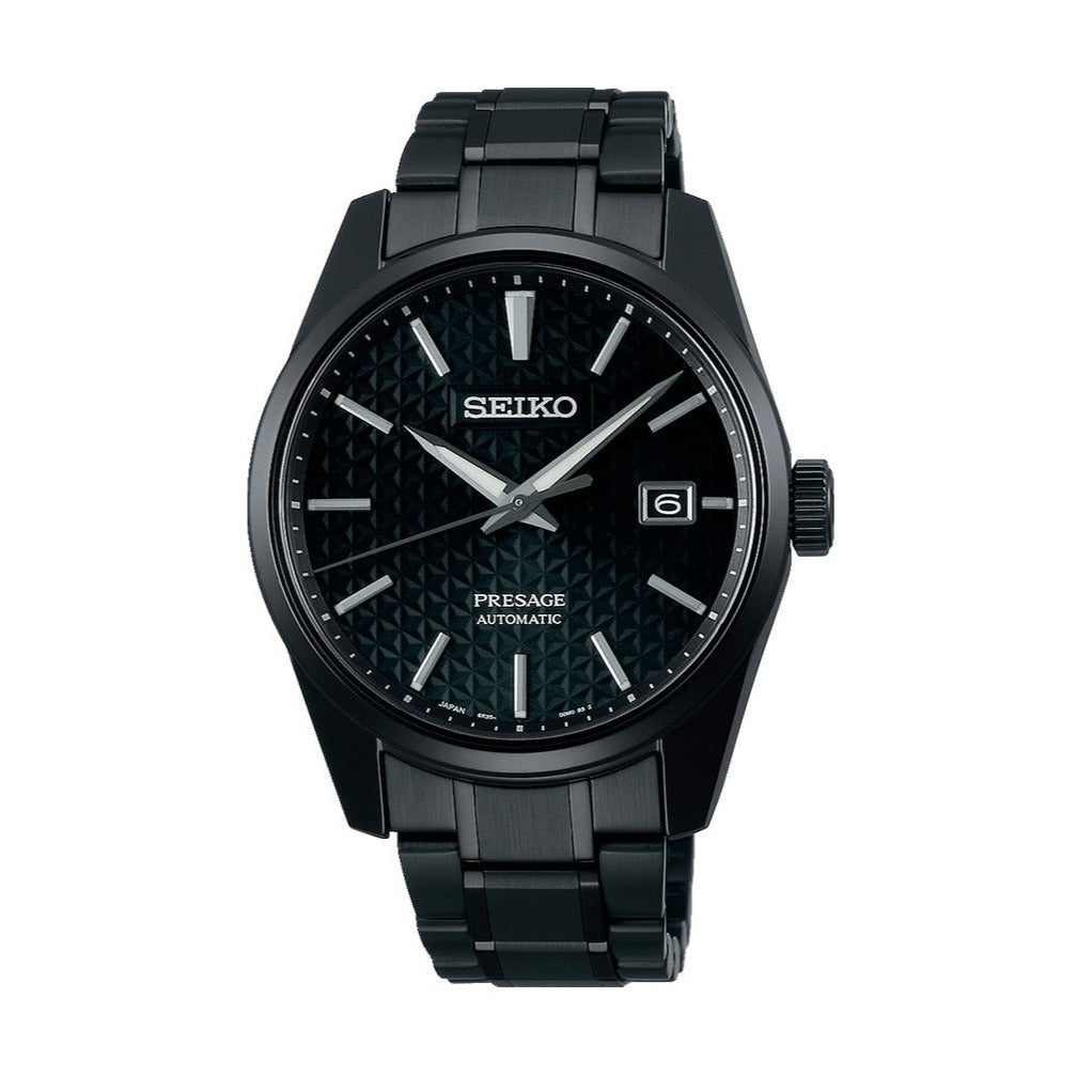 Seiko Presage Sharp Edged Series Black Dial Black Steel Strap Watch For Men - SPB229J1 Buy Now By Seiko