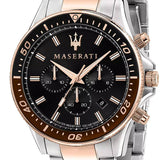 Maserati SFIDA Chronograph Black Dial Two Tone Steel Strap Watch For Men - R8873640009 Buy Now By Maserati