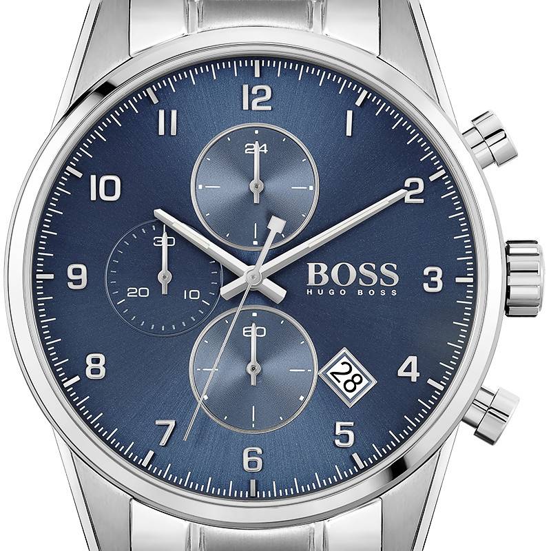 Hugo Boss Skymaster Blue Dial Silver Steel Strap Watch for Men - 1513784 Buy Now By Hugo Boss