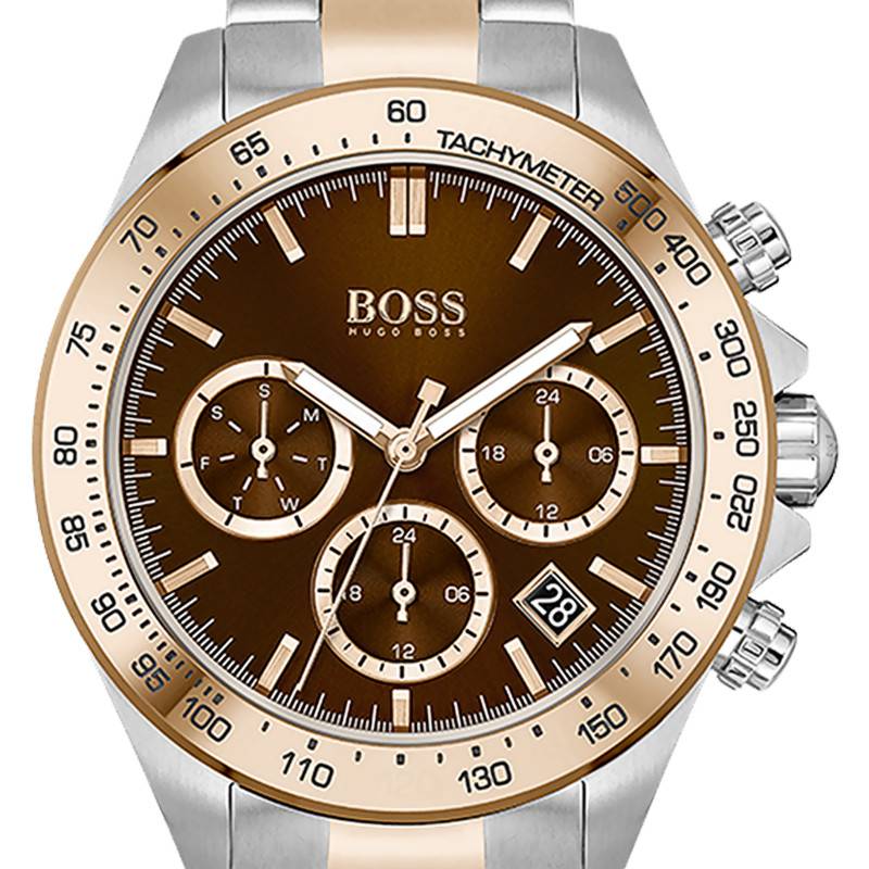 Hugo Boss Novia Brown Dial Two Tone Steel Strap Watch for Women - 1502617 Buy Now By Hugo Boss
