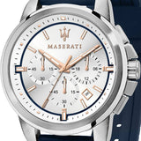 Maserati Successo Chronograph White Dial Blue Rubber Strap Watch For Men - R8871621013 Buy Now By Maserati