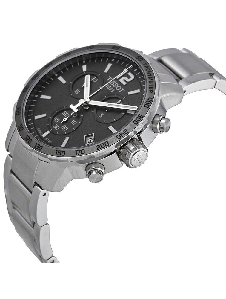 Tissot Quickster Chronograph Black Dial Silver Steel Strap Watch For Men - T095.417.11.067.00 Buy Now By Tissot