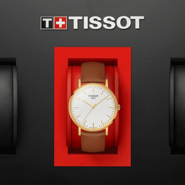 Tissot T Classic Everytime White Dial Brown Leather Strap Watch For Men - T109.410.36.031.00 Buy Now By Tissot