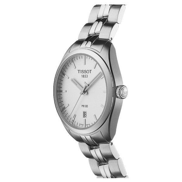 Tissot PR 100 Quartz White Dial Silver Steel Strap Watch For Women - T101.410.11.031.00 Buy Now By Tissot
