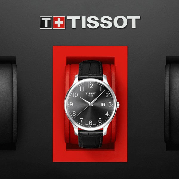 Tissot T Classic Tradition Black Dial Black Leather Strap Watch For Men - T063.610.16.052.00 Buy Now By Tissot