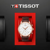 Tissot T Classic Tradition Chronograph White Dial Brown Leather Strap Watch For Men - T063.617.36.037.00 Buy Now By Tissot