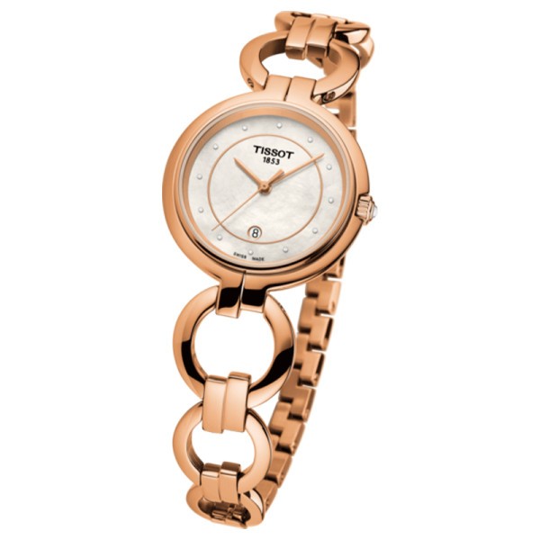 Tissot T Lady Flamingo Mother of Pearl Dial Rose Gold Steel Strap Watch for Women - T094.210.33.116.01 Buy Now By Tissot