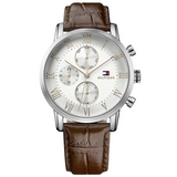 Tommy Hilfiger Kane Chronograph White Dial Brown Leather Strap Watch for Men - 1791400 Buy Now By Tommy Hilfiger