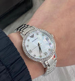 Emporio Armani Cleo Crystals Mother Of Pearl Dial Silver Steel Strap Watch For Women - AR11484 Buy Now By Emporio Armani