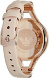 Emporio Armani Chiara Quartz Crystals White Dial Rose Gold Leather Strap Watch For Women - AR7437 Buy Now By Emporio Armani