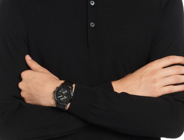 Hugo Boss Rafale Chronograph Black Dial Black Leather Strap Watch For Men - 1513389 Buy Now By Hugo Boss