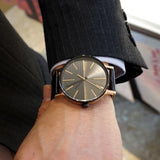 Calvin Klein Boost Black Dial Black Leather Strap Watch for Men - K7Y21TCZ Buy Now By Calvin Klein