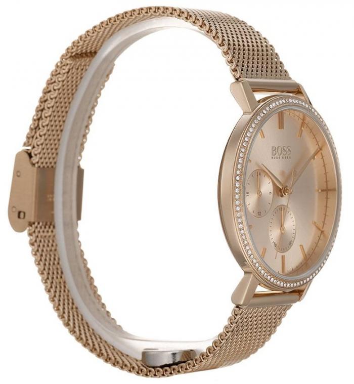Hugo Boss Infinity Carnation Gold Dial Gold Mesh Bracelet Watch for Women - 1502519 Buy Now By Hugo Boss